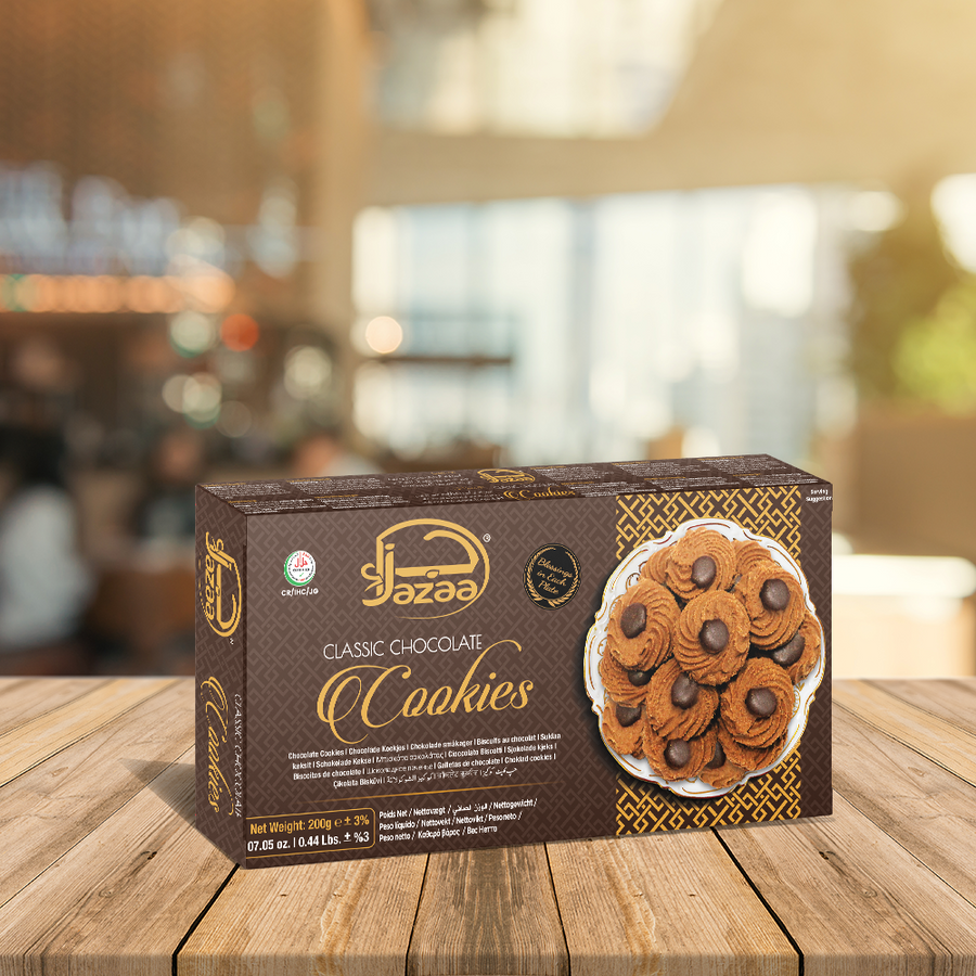 Jazaa Classic Chocolate Cookies 200gm – Crunchy Chocolate Biscuits