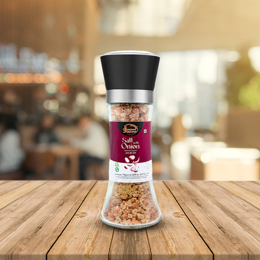 Jazaa Salt with Onion Grinder Glass Bottle 170 gm