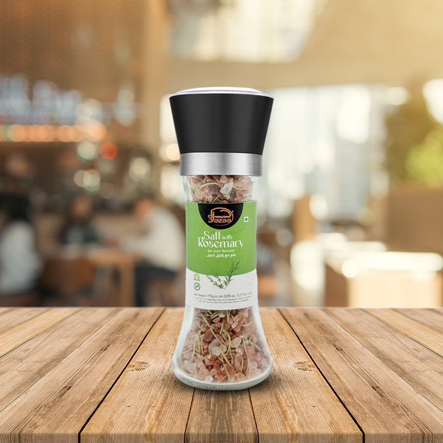 Jazaa Salt with Rosemary Grinder Glass Bottle 170 gm